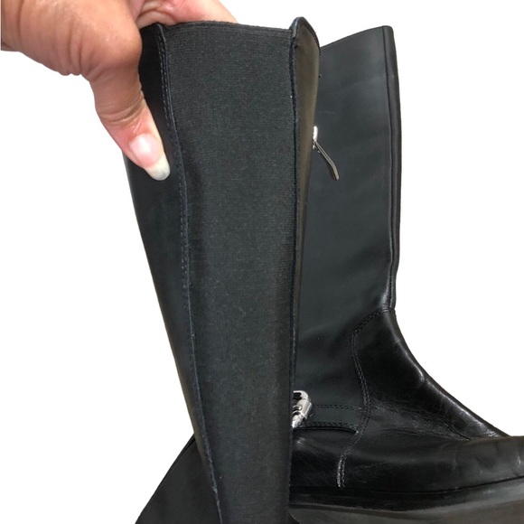 Vince Camuto Volero Black Leather Knee High Riding Boots size 6.5 - Picture 5 of 7